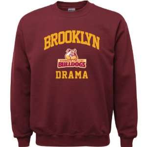  Brooklyn College Bulldogs Maroon Youth Drama Arch Crewneck 