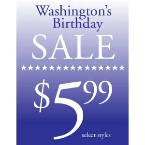  Washingtons Birthday Sale Blue Sign: Office Products
