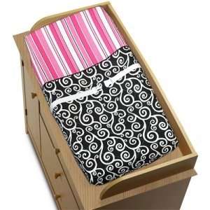  Pink and Black Madison Girls Baby Changing Pad Cover Baby