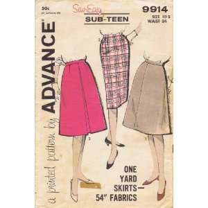   Sewing Pattern One Yard Skirts Size 10 Waist 24 Arts, Crafts & Sewing