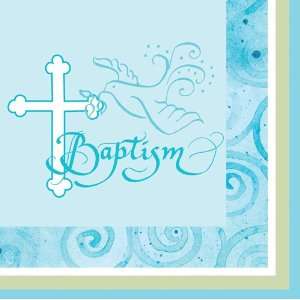  Blue Faithful Dove Beverage Napkins   Baptism Health 