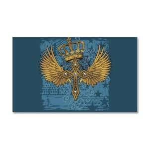  38.5 x24.5 Wall Vinyl Sticker Angel Winged Crown Cross 