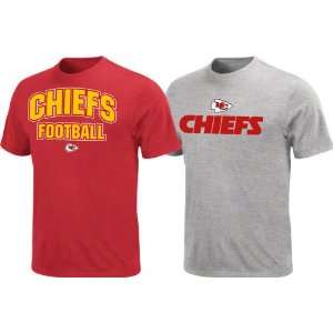  Kansas City Chiefs Red/Steel 2 T Shirt Combo Pack: Sports 