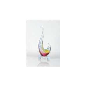 Handblown Art Flamboyant Abstract Art Glass Sculpture X197 