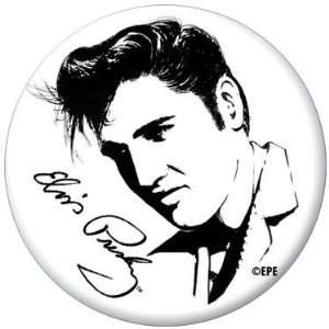  Elvis Presley Black and White Drawing Button 81102 [Toy 