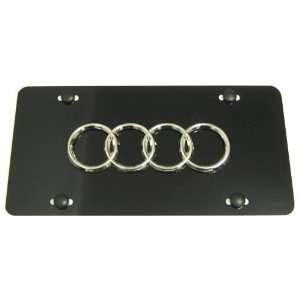  Audi Large Rings Logo Chrome Aluminum Black Front License 