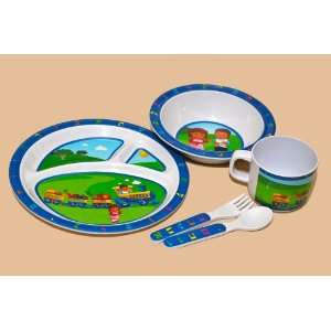  Shimmy & Simmy Blue Aleph Bet Dish Set 