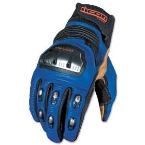  ICON TIMAX TRX LEATHER GLOVES BLUE SHORT MD 3301 0695 