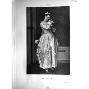   1879 Baschet Deux Amies Woman Cat Joseph Caraud Sketch