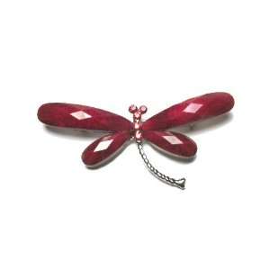  Red Dragonfly Austrian Crystal Pin: Home & Kitchen