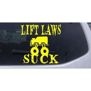 Lift Laws Suck Off Road Car Window Wall Laptop Decal Sticker    Yellow 