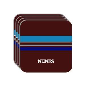 Personal Name Gift   NUNES Set of 4 Mini Mousepad Coasters (blue 