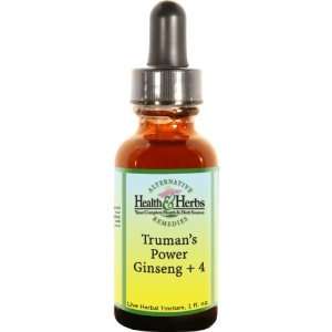   Health & Herbs Remedies Trumans Power Ginseng + 4, 1 Ounce Bottle
