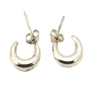  Sterling Silver Half Hoop Earrings 12mm Arts, Crafts 