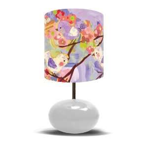   Cherry Blossom Birdies Lavender & Coral Lamp 11x21: Home & Kitchen