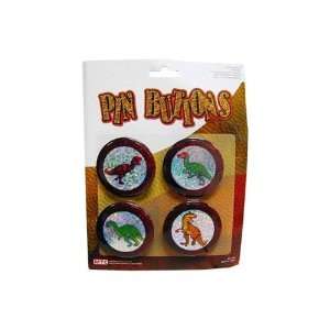  Bulk Pack of 144   2.5 in dinosaur bottons, 4pk. (Each) By 