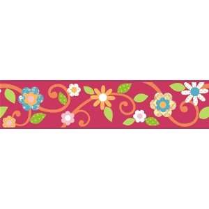   Red Floral Scroll Peel N Sticker Room Wall Border 1459: Home & Kitchen