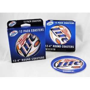  New 24 Miller Light Beer 4 Round Bar Drink Coasters: Home 