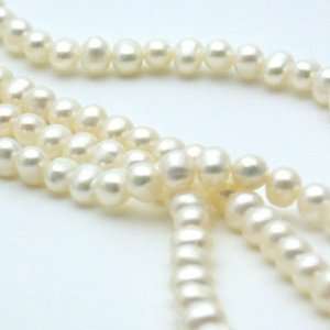  White 7.5mm Potato Loose Freshwater Pearl Beads FW: Arts 