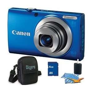  Canon PowerShot A4000 IS 16MP Blue Digital Camera 4GB 