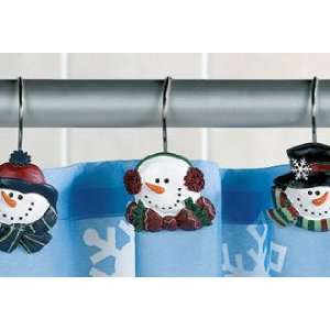  Snowman Shower Curtain Hooks Snowmen Winter Snow Christmas 
