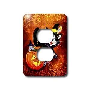 Milas Art Halloween   Funny Halloween Cat and Mouse   Light Switch 