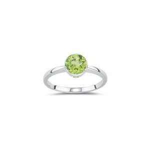  1.44 Cts Peridot Ring in 14K White Gold 8.5 Jewelry