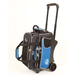  Linds Deluxe 2 Ball Roller Bowling Bag  Black/Blue: Sports 