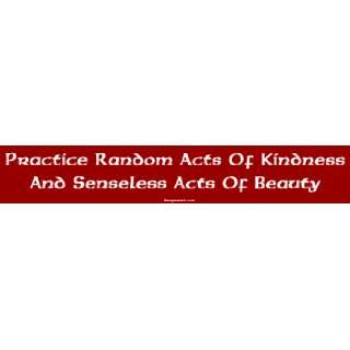 Practice Random Acts Of Kindness And Senseless Acts Of Beauty Bumper 