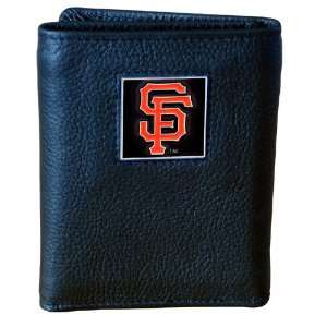  MLB Tri fold Leather Wallet   San Francisco Giants: Sports 