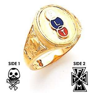  Oval Odd Fellow Ring   14k Gold/14kt yellow gold: Jewelry
