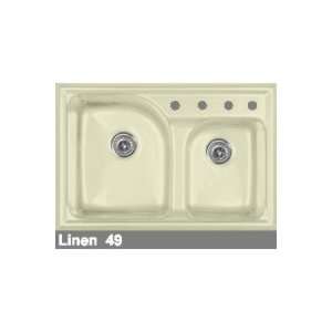   Advantage 3.2 Double Bowl Kitchen Sink with Three Faucet Holes 24 3 49