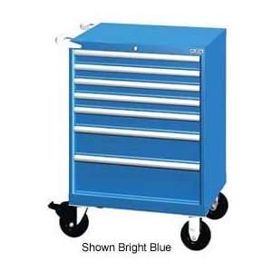   Mobile Cabinet, 7 Drawers, 72 Compart   Bright Blue, Keyed Alike