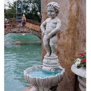  Manneken Pis Statue with Basin and Pump in Faux Stone 