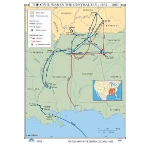  Universal Map 30110 037 The Civil War Central US: Office 