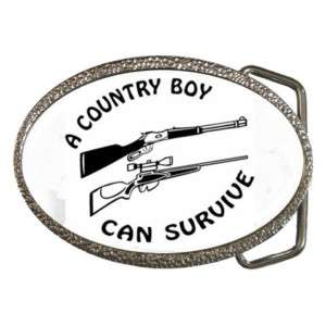 Country Boy Can Survive Gun Hunter Belt Buckle New!  