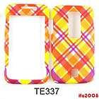 FOR HUAWEI ASCEND M860 METROPCS PINK YELLOW PLAID CASE COVER SKIN 