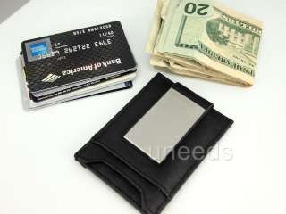   Leather Money Clip ID Wallet Business Credit Card Holder Gift  