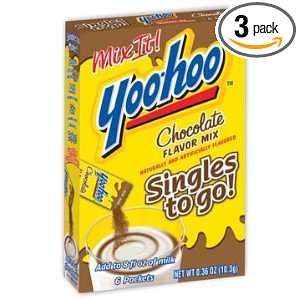 Yoo Hoo Chocolate Flavor Mix Singles To Go! 6 packets (Pack of 3)