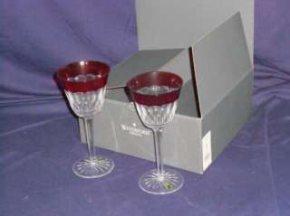 Pair of WATERFORD CRYSTAL SIMPLY RED GOBLETS New in Box  