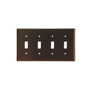  4 Gang Standard 4 Toggle Plate Brown: Home Improvement