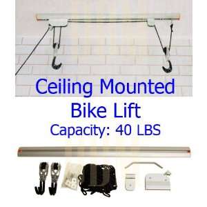   Bike Bicycle Lift Garage Roof Rack Bike Hanger 40LBS: Home Improvement