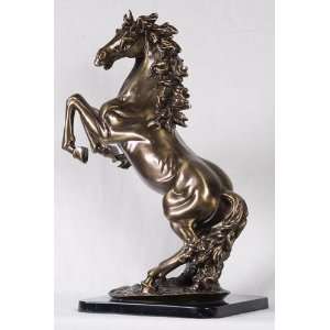  24 inch Brass Thoroughbred Horse Standing On Hind Legs 