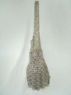 KENNY MA Swarovski Crystal Silver Metal Mesh Hobo Shoulder Bag Handbag 