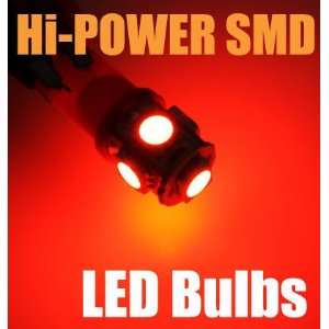  T10 194 168 Dome Light Hi Power LED Bulbs 5 SMD Red 