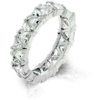 Stackable Full Eternity Ring with Clear Trillion Cut Cubic Zirconia 