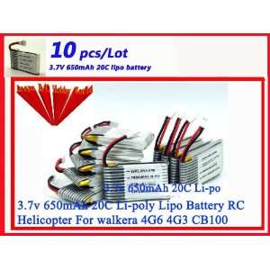   lot 3.7v 650mah 20c lipo battery for 4g3 4g6 cb100 whole Toys & Games
