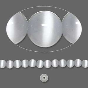   1905 4mm round Bead, cats eye glass, grey, A grade. Sold per 25 beads