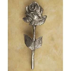   At Home Cabinet Hardware 426 Rose W Stem Leaves Pull Rust w Black Wash