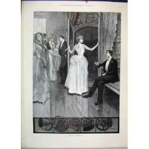  1882 New Year Dance Women Men Jacomb Hood Old Print